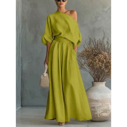 Lisa | Conjunto de Top Suave sin Hombros y Pantalones