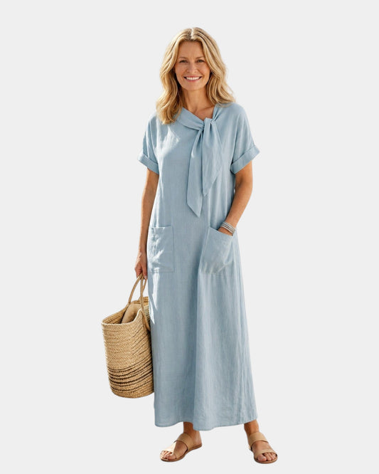 Elisa| Vestido maxi con escote atado