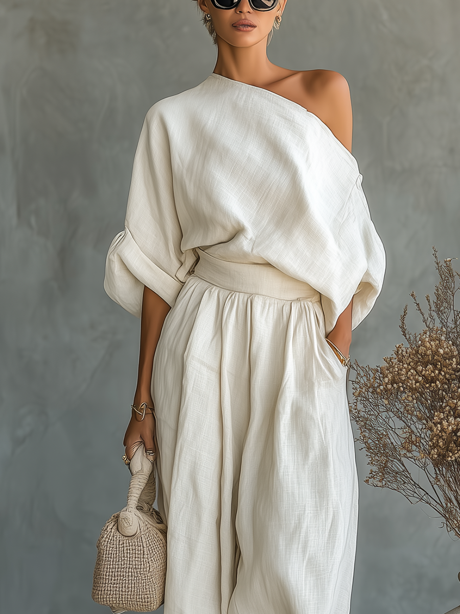 Lisa | Conjunto de Top Suave sin Hombros y Pantalones